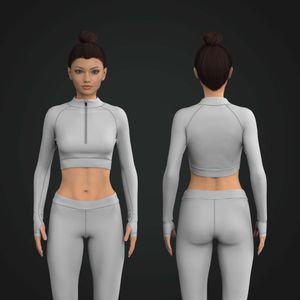 Ladies Quarter Zip Raglan Runner Sleeve Crop Top Tech Pack