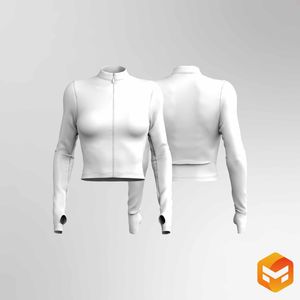 Ladies Quarter Zip Runner Sleeve Tee - 3D Garment