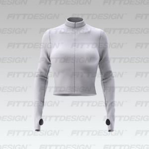 Ladies Quarter Zip Runner Sleeve Tee Smart Mockup