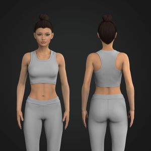 Ladies Racer Back Crop Tank Top Tech Pack