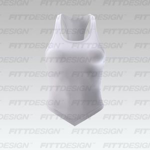 Ladies Racer Back Front V-Shaped Bottom Fitted Tank Top Smart Mockup