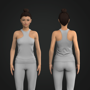 Ladies Racer Front Neckline Style Fitted Tank Top Tech Pack