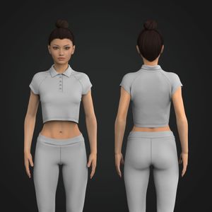 Ladies Raglan Cap Sleeve Cropped Polo Tech Pack