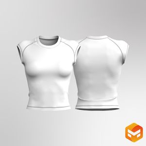 Ladies Raglan Cap Sleeve Fitted Tee 3D Garment
