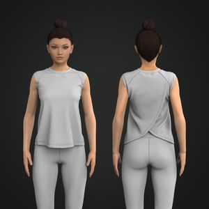 Ladies Raglan Cap Sleeve Overlapping Back Tee Tech Pack