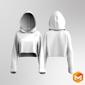 Ladies Raglan Flared Sleeves Oversized Hoodie 3D Garment