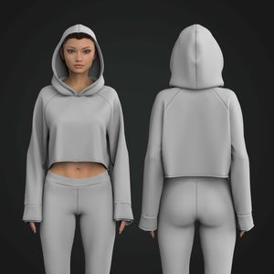 Ladies Raglan Flared Sleeves Oversized Hoodie Tech Pack