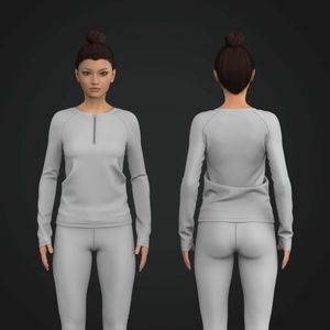 Ladies Raglan Knuckle Length Quarter Zip Tee Tech Pack