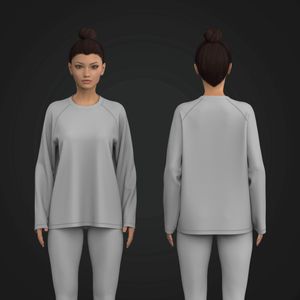 Ladies Raglan Knuckle Long Sleeve Relaxed Tee