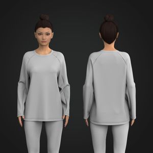 Ladies Raglan Long Sleeve Oversized Tee Tech Pack