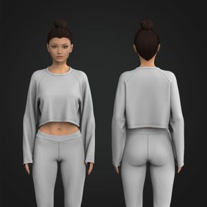 Ladies Raglan Long Sleeve Relaxed Crop Tee Tech Pack