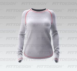Ladies Raglan Long Sleeve Scallop Bottom Mesh Tee Smart Mockup