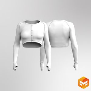 Ladies Raglan Runner Sleeve Button Up 3D Garment