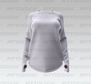 Ladies Raglan Runner Sleeve Scallop Bottom Relaxed Tee Smart Mockup