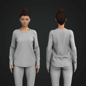Ladies Raglan Runner Sleeve Scallop Bottom Relaxed Tee Tech Pack