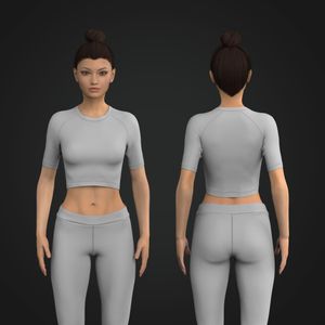 Ladies Raglan Sleeve Elbow Length Crop Rashguard Tech Pack