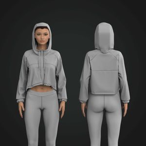 Ladies Raglan Sleeve Mid Waist Tri-Panel Windbreaker Tech Pack