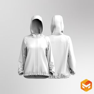 Ladies Raglan Sleeve Relaxed Windbreaker 3D Garment