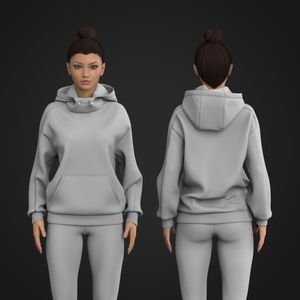 Ladies Raised Neckline Dropped Shoulder Oversized Hoodie Tech Pack