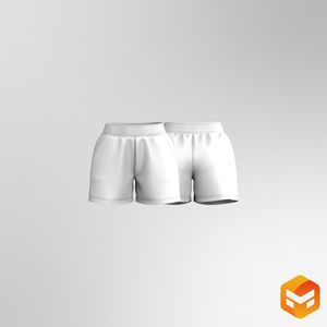 Ladies Relaxed 4.00 Inch Inseam Split Hem Shorts 3D Garment