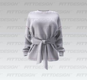 Ladies Relaxed Adjustable Tie Knot Sweater Smart Mockup