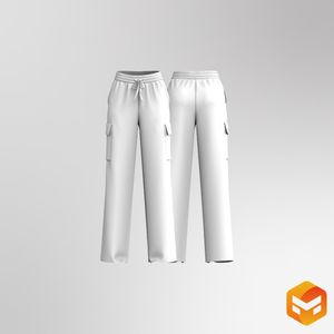 Ladies Relaxed Cargo Knitted Sweatpants 3D Garment