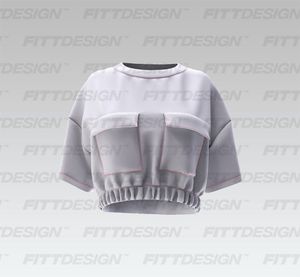 Ladies Relaxed Cargo Pocket Short Sleeve Tee Smart Mockup