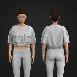Ladies Relaxed Cargo Pocket Short Sleeve Tee Tech Pack