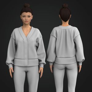 Ladies Relaxed Drop Shoulder Cardigan Tech Pack