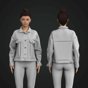 Ladies Relaxed Drop Shoulder Denim Jacket Tech Pack