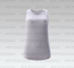 Ladies Relaxed Dropped Armhole Scallop Bottom Tank Top Smart Mockup