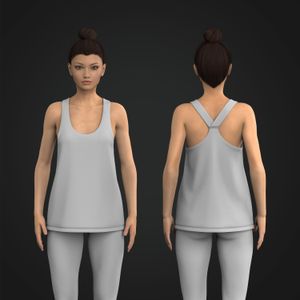 Ladies Relaxed Fit Straight Bottom Tank Top Tech Pack