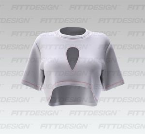 Ladies Relaxed Front Cut Out Curved Hem Tee Smart Mockup