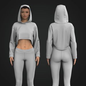Ladies Relaxed High Low Bottom Hooded Sweater Tech Pack
