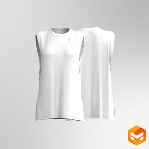 Ladies Relaxed High Split Hem Tank Top - 3D Garment