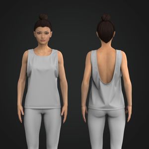 Ladies Relaxed Open Back Tank Top Tech Pack