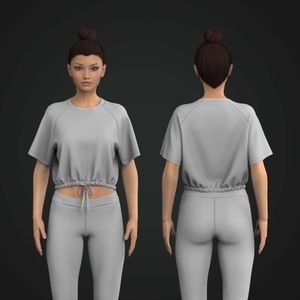 Ladies Relaxed Raglan Short Sleeve Adjustable Tee Tech Pack