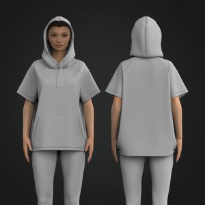 Ladies Relaxed Raglan Short Sleeve Hoodie Tech Pack