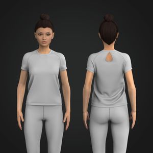 Ladies Relaxed Raglan Sleeve Back Cut Out Tee Tech Pack