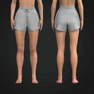 Ladies Relaxed Ribbed Shorts Tech Pack
