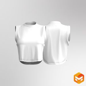 Ladies Relaxed Scallop Bottom Tank Top - 3D Garment