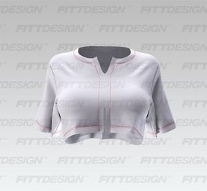 Ladies Relaxed Short Sleeve Zip Up Micro Tee Smart Mockup