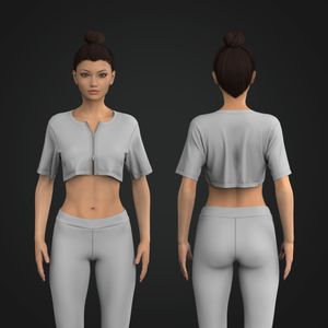 Ladies Relaxed Short Sleeve Zip Up Micro Tee Tech Pack