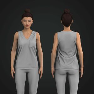 Ladies Relaxed V-Shaped Neckline Tank Top