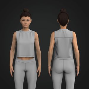 Ladies Relaxed Waist Length Tank Top Tech Pack