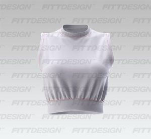 Ladies Ribbed Banded Waistband Sleeveless Crop Tank Top Smart Mockup