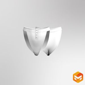 Ladies Ribbed Contour Button Brief 3D Garment