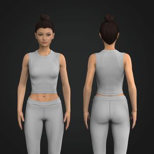 Ladies Ribbed Fitted Cropped Tank Top Tech Pack