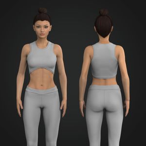 Ladies Ribbed Scallop Bottom Sports Bra