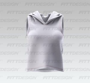 Ladies Ribbed Sleeveless Hoodie Smart Mockup